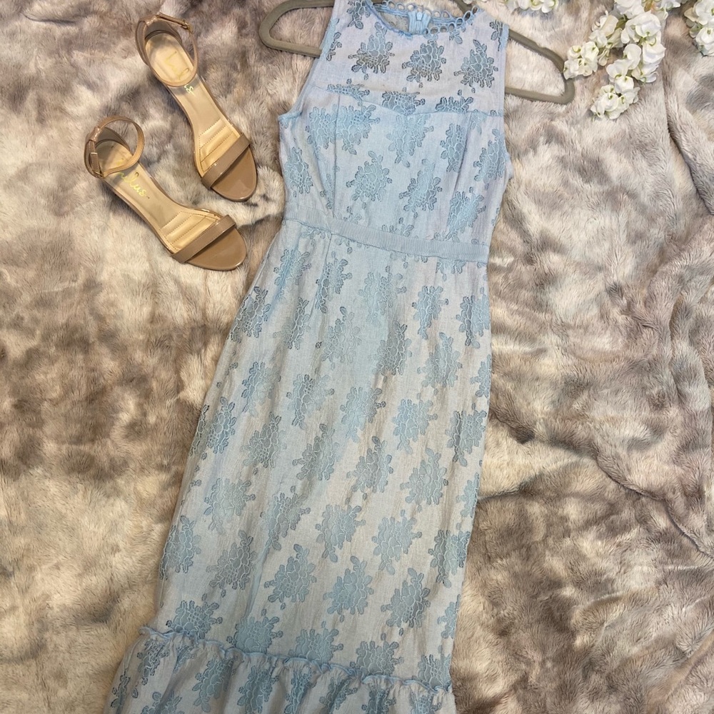 Francesca’s light blue formal dress